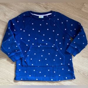 Boden Navy Metallic Polka Dot Girls Sweatshirt 7 8